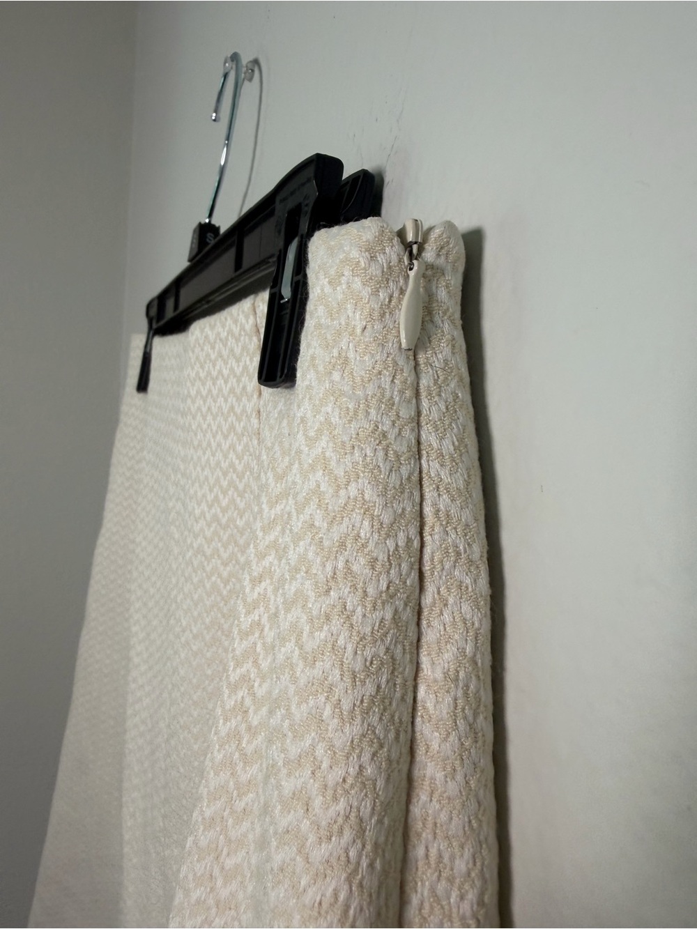 MM.LaFleur Cream Textured Chevron A-Line Skirt Size 12 Office Business Casual - Picture 10 of 12